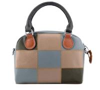 Karoukee Small Shoulder Bag for Women Ladies Patchwork Genuine Leather Crossbody Bag Random Color Scheme Top-handle Handbag