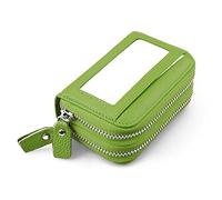 Karoukee Small Wallet for Women Genuine Leather RFID Blocking Credit Card Holder with Double Zip Around