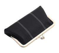 Karoukee Vintage Large Capacity Wallet for Women, Genuine Leather Clutch Purse for Phone, Ladies RFID Blocking Credit Card Holder with 2 Open Compartments, Zippered Coin Pocket, 4 Card Slots - Black