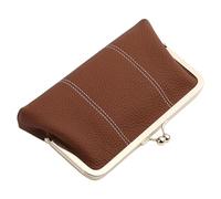 Karoukee Vintage Large Capacity Wallet for Women, Genuine Leather Clutch Purse for Phone, Ladies RFID Blocking Credit Card Holder with 2 Open Compartments, Zippered Coin Pocket, 4 Card Slots - Brown