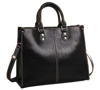 Karoukee Women Large Shoulder Bag Genuine Leather Messenger Bag Ladies Vintage Tote Bag Designer Handbag with Removable Strap