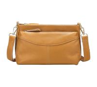 Karoukee Women's Genuine Leather Crossbody Purse, Versatile Medium Size Shoulder Bag for Everyday Use, Ladies Solid-color Handbag - 3 Separate Pockets - Adjustable & Removable Strap - Brown