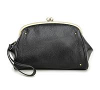 Karoukee Womens Genuine Leather Wristlet Wallet Vintage Multi-Compartment Phone Clutch Purse Ladies Elegant Kiss-Lock Handbag