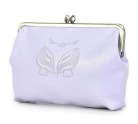 Karoukee Women's Large Capacity Leather Purse, Genuine Goatskin Wallet for Ladies, Fashion Hand Bag - Holds 6.7" Phone, 12+ Card Slots, Brass Kiss-Lock Closure - Lavender