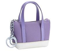Karoukee Women's Mini Coin Purse with Keychain, Small Change Purse with Detachable Chain, Genuine Leather Bag Charm, Cute & Functional Wallet for Everyday Use, 7 Colors Available - Purple