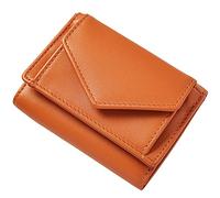 Karoukee Women's Minimalist Mini Trifold Wallet RFID Blocking Real Cowhide Leather Credit Card Wallet Elegant Change Purse with Snap