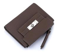 Karoukee Women's Small Bifold Wallet, Genuine Leather Purse, RFID Blocking Credit Card Holder with Zipper Coin Pocket, 9+ Card Slots & ID Window, 7 Colors Available for Daily Use & Travel - Coffee