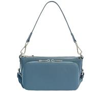 Karoukee Women's Small Genuine Pebbled Leather Crossbody Purse, Multi-purpose Shoulder Bag, 2-in-1 Wallet Purse with 10 Card Slots | Zippered Coin Pocket | 2 Removable Straps - Blue
