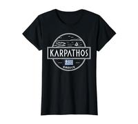 Karpathos Greece Sailing Nautical Adventure Value Graphic T-Shirt, Women, Black, S