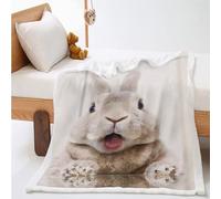 KARPIX Cute Rabbit Blanket, Fleece Blanket, Fairy Tale Animal Blanket, Wool Blanket, Travel Soft Fluffy Warm Sofa Blanket for Adults and Children (130 x 150 cm, 6)