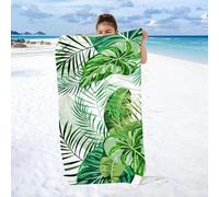 KARPIX Palm Leaf Monstera Beach Towel 90 x 180 cm Palm Leaf Tropical Plants Microfibre Beach Towel Bath Towel Beach Towel Towels for Boys Girls Teen (1.60 x 120 cm)