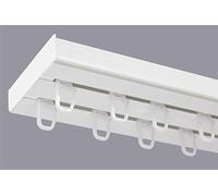 KARPOL Double Curtain Rail Track PCV Ceiling SET with HOOKS 240cm