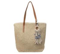 KARRESLY Straw Beach Bag for Women Woven Structured Tote Bag Summer Large Rattan bag