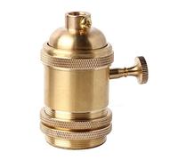 Karriter Brass Retro Lamp Holder with Switch Screw Fit E27 for Antique Edison Bulb Pendent Light Wall Scone DIY