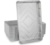 Karrma Ltd. Aluminium Foil Trays Containers for Baking Cooking Freezing and Storing Tray Size 32cm x 20cm x 3.3cm - 12pk