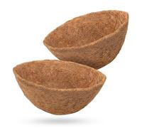 Karrma Ltd. 16 Inch Coir Hanging Basket Liners - Pack of 2 Natural Coconut Fibre Planter Liners for Large Hanging Baskets, Breathable & Durable with Superior Drainage