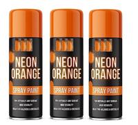 Karrma Ltd. | 3pk Fluorescent Neon Spray Can Paint 200ML Graffiti No CFC's (Orange), 200 ml (Pack of 3)