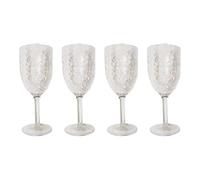 Dimpled Wine Goblet Glasses | Perfect for Any Festival and Season Camping,Wedding, Christmas, Birthday,Etc (Set of 4 Wine Glasses)