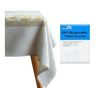 Karrma Ltd. 5 x Disposable Paper Table Cloths 100 x 140 cm Yellow Flower - Water-Resistant Party & Garden Cover for Kids’ Parties, Banquets & Office