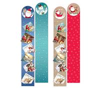 Karrma Ltd. Christmas Card Holder for Wall Cute Pack of 4 - Wall Hanging Holiday Card Display with Santa, Penguin, Reindeer & More - Modern Festive Greeting Card Organizer, Each Holds 28 Cards