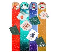 Karrma Ltd. Christmas Card Holder for Wall Cute Pack of 4 - Wall Hanging Holiday Card Display with Santa, Penguin, Reindeer & More - Modern Festive Greeting Card Organizer, Each Holds 28 Cards