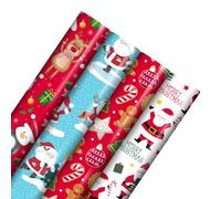 Karrma Ltd Cute Christmas Character Wrapping Paper Rolls, 28M, 7M x 4