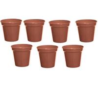 Karrma Ltd. Garden Pot - Durable - Easy To Use - Trays for Indoor/Outdoor Plants - Surface Protection for Household Plants (10cm Garden Pot - (Set of 7) Terracotta)