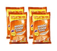 Karrma Ltd. Laminate and Wood Floor Wipes, Lemon Fresh, 4 x 24 Jumbo Wipes (96 Total), Extra Strong, Clean & Shine