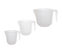 Karrma Ltd. Measuring Jugs Set of 3 (1, 2 & 3.5 Pint) Plastic Measuring Cups with ml, Litre, Oz & Cup Markings, BPA Free, Microwave & Dishwasher Safe, Stackable Kitchen Measuring Jug Set