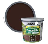 Karrma Ltd. One Coat Fence Life Dark Oak 5L Weather-Resistant Fence Stain Quick-Dry Wood Protector for Sheds, Fences & Garden Timber