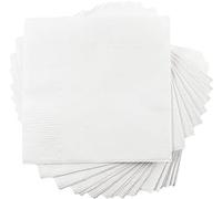 Karrma Ltd. Paper Serviettes Soft Napkins 2PLY - Cocktail Napkins - Paper Napkins Disposable Recyclable Tissue for Catering Wedding Birthday Parties 200PK (White, 33cm x 33cm)
