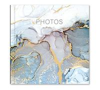 Karrma Ltd. Photo Album, 200 Photo Pockets, 6''x4'', 15cmx10cm, Grey Marble | Suitable, size, Memo Section, Stiff Backed Padded Cover, Inside Contains Slip in Pockets
