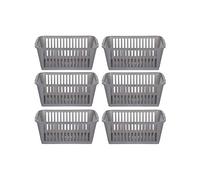 Karrma Ltd. Plastic Handy Basket Storage Basket Pack of 6 (25cm, Silver)- Fashionable Touch - Perfect Match for any Decoration