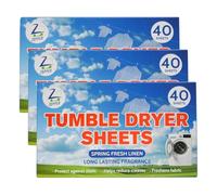Karrma Ltd. Tumble Dryer Sheets, Spring Fresh Linen Scent, Pack of 3 (120 Sheets) - Long-Lasting Laundry Freshener & Static Control