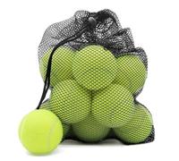 KARRMA Pack of 12 Tennis Balls with Storage Bag | Sturdy & Durable Tennis Cricket Sport Dog Toy Play Ball Ideal For Practice Training Exercise Pets Kids Adults and Throwing Machines