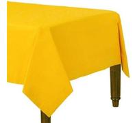 Pack of 4 Paper Disposable Table Cover - Tablecloth for Indoor or Outdoor - All Occasion Baby Shower, Wedding, Birthday, Christmas, Halloween, Easter Party Decorations 90x90cm (Yellow)