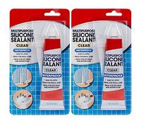 Waterproof Silicone Sealant Clear 70Gm Easy to Apply Ideal for Small Job Kitchen and Bathroom | General Purpose Silicone Sealant Pack of 2