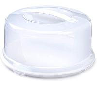 KARRMA White Plastic Cake Carrier Box - Lockable Lid Cover Box - Lid Carry Handle - Durable - Easy Locking -Dishwasher, Freezer & Microwave Safe- Lightweight Safe Storage Container