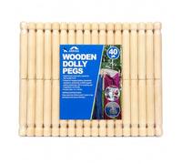 KARRMA Wooden Clothes Pegs, 40 Pk, Natural