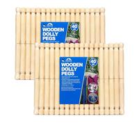 KARRMA Wooden Dolly Pegs, 80, Natural