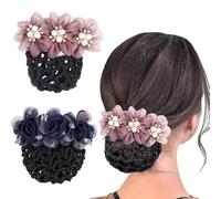 KARRMAS Handcrafted Floral Hair Bun Cover - Elegant Mesh Snood for Women, Premium Hair Accessories for Dancers and Special Occasions - 2Pcs