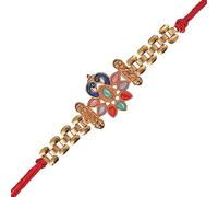 Karrmas Multicolor Rakhi for Brother with Rakshabandhan Greeting and Roli Chawal
