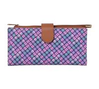 Karrmas Women's Wallet - Chic Two-Fold Clutch in Vegan Leather with Magnetic Closure, ID Slot, 10 Card Slots, Notes & Coin Compartment - Purple-Pink