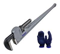 KARRYTON 36 Inch Aluminum Pipe Wrench, 6-1/4"/158mm Adjustable Cr-Mo Jaw Opening Heavy Duty Aluminum Straight Handle Plumbing Wrenches, Perfect Plumbers Tool Exceed GGG Standard (36-INCH)