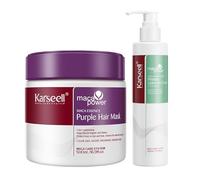 Karseell Purple Hair Mask & Leave-In Conditioner, Deep Conditioning Smooth Neutralizes Yellow Tones Hair for Light Blonde, Platinum Hair