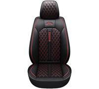 Karstry Universal Car Seat Covers Waterproof Leather Full Set, To Fit Most Cars, Side Airbag Compatible, Can Protect Front and Rear Seats, Black Red