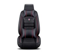 Karstry Universal Car Seat Covers Waterproof Leather Full Set, To Fit Most Cars, Side Airbag Compatible, Can Protect Front and Rear Seats, Black Red