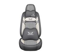 Karstry Universal Car Seat Covers Waterproof Leather Full Set, To Fit Most Cars, Side Airbag Compatible, Can Protect Front and Rear Seats, Gray White