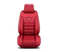 Karstry Universal Car Seat Covers Waterproof Leather Full Set, To Fit Most Cars, Side Airbag Compatible, Can Protect Front and Rear Seats, Red