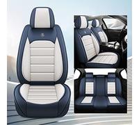 Karstry Universal Car Seat Covers Waterproof Leather Full Set, To Fit Most Cars, Side Airbag Compatible, Can Protect Front and Rear Seats, Blue